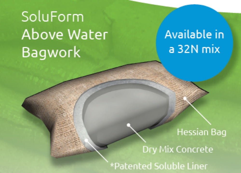 Soluform Above Water Concrete Bagwork - 20kg - Gridforce